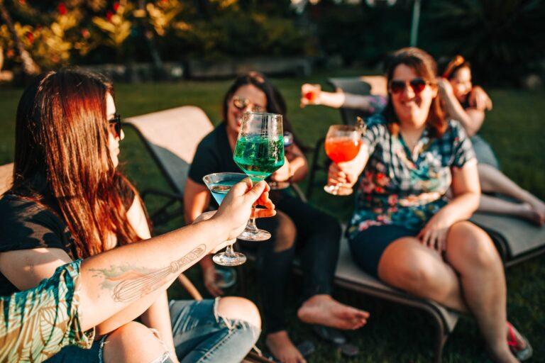 photo of people doing cheers